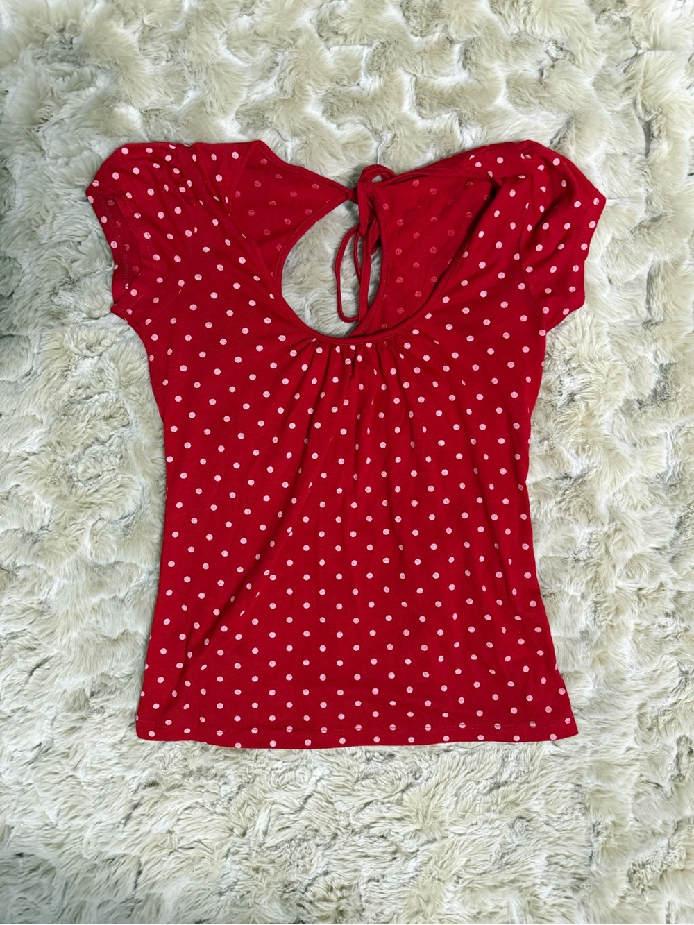 Vintage Y2K Hiatus Red Polka Dot Tie-Back Top